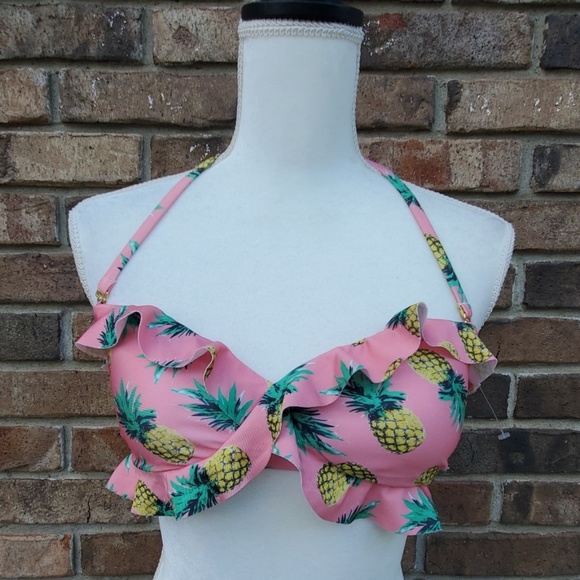 Wildfox pineapple bandeau ruffle bikini top    - Picture 3 of 6